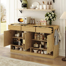 U-Style Farmhouse Sideboard with 3 Drawers & 4 Doors