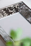 Antique Rectangle Mirror with Floral Accents