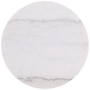 Jason Round White Marble Top Side End Table Greige