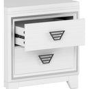 3-Pieces Bedroom Sets Queen Size Upholstered Bed with LED Lights, Nightstands and Dresser with Metal Handles and Sparkling Shiny Decoration, White