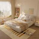 Luxury Upholstered Platform Bed With Oversized Padded Backrest And Solid Wood Frame by HouseOfZazla