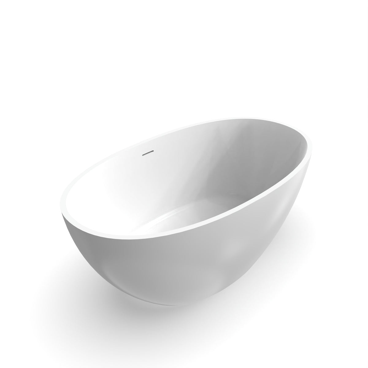 55 Inch Freestanding Solid Surface Soaking Bathtub, photo 7 of 10