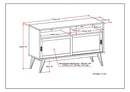 Draper - Handcrafted Mid Century Low TV Media Stand