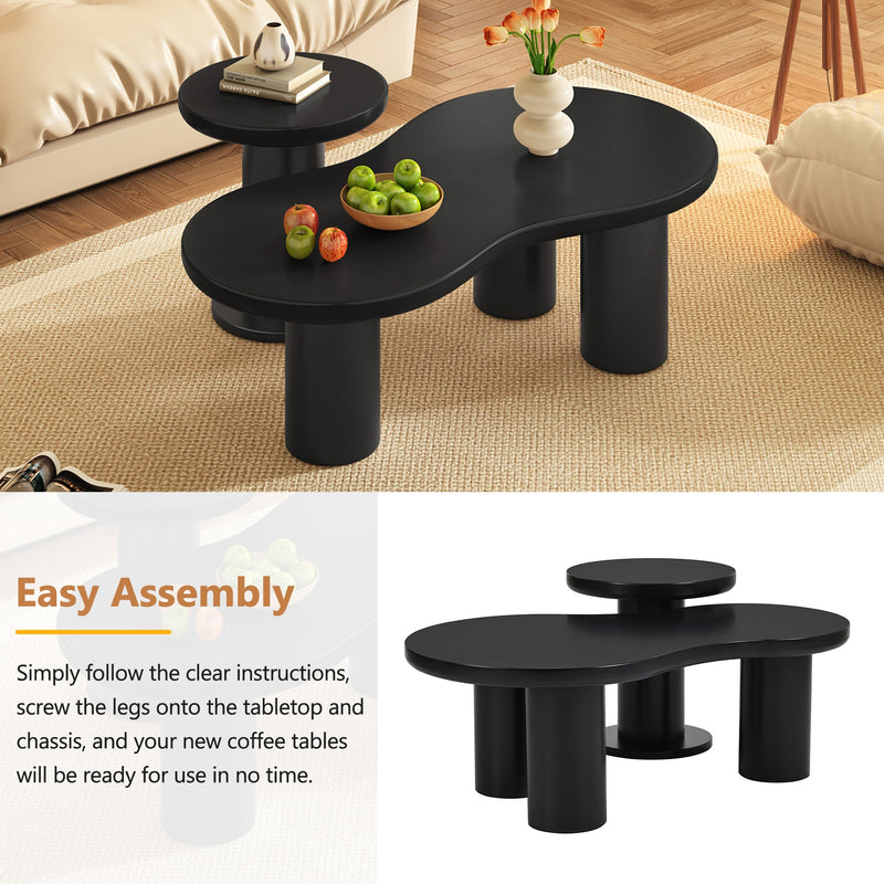 Walker Edison | Cloud Shape Nesting Coffee Table Set of 2