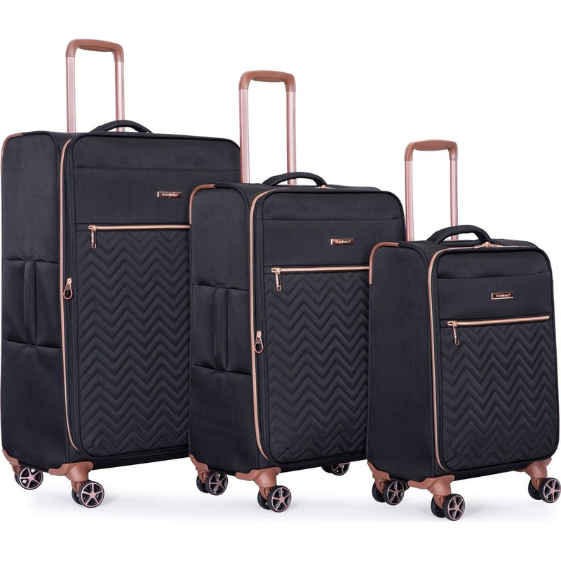 4-Piece Set (16/20/24/28), Softshell Suitcase Spinner Wheels Terylene Luggage Sets Carry On Suitcase Luggage Lightweight Durable Suitcase Black