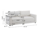 Modern Square Arm Sofa With Soft Fabric Upholstery, Deep Cushions by HouseOfZazla