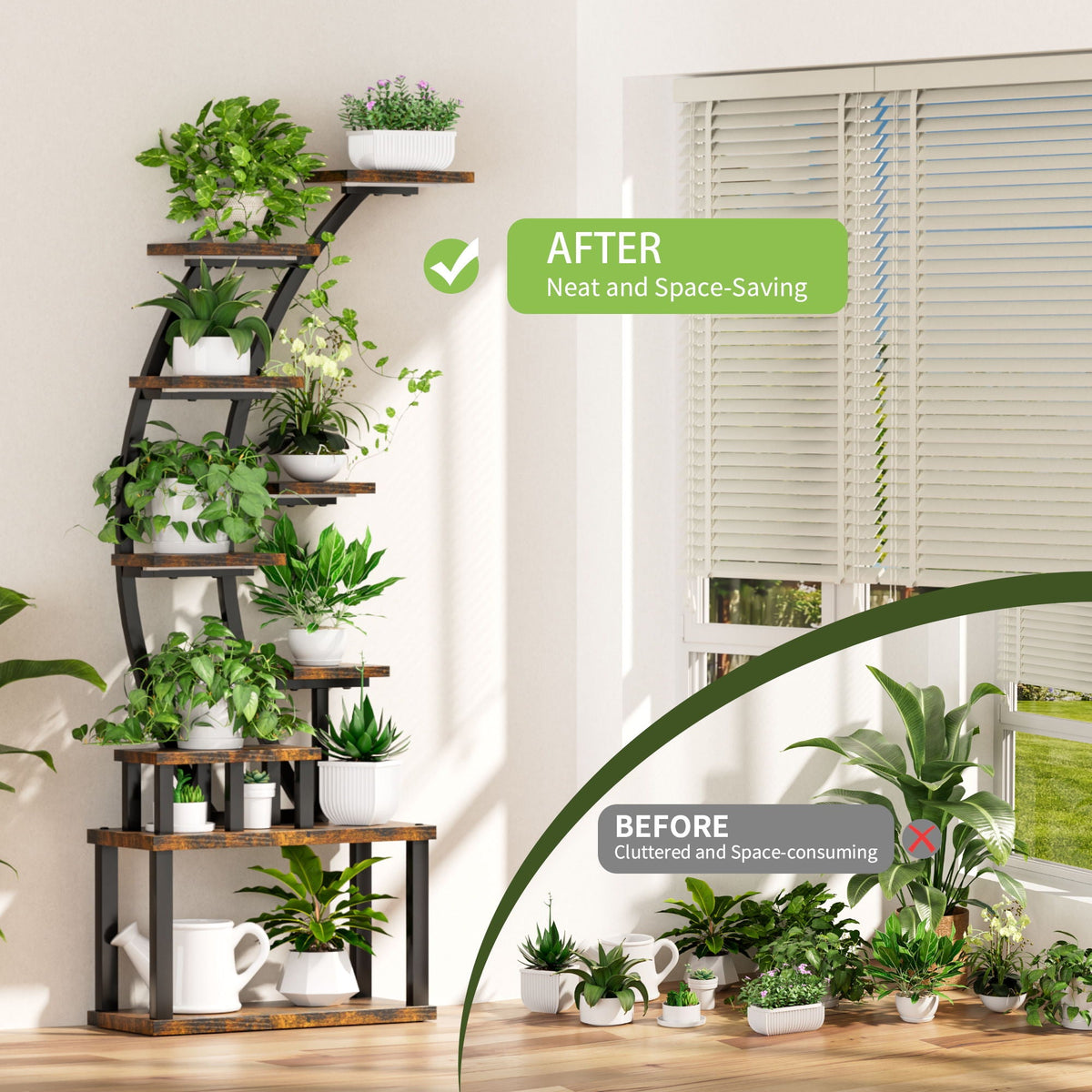 9 Tiered Indoor Plant Stand With 5 Adjustable Grow Lights, photo 19 of 29