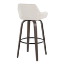 Daniella - Contemporary Fixed Height, Barstool With Swivel With Round Footrest (Set of 2) by HouseOfZazla