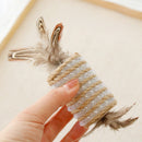 Toy With Cat Feathers Hemp Rope For Scratching Self-grinding Claw Sound Roller For Pets Bite Resistant Toy