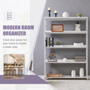 5-Tier Home Office Bookcase Open Bookshelf Storage Large 5 Shelf Bookshelf Furniture with Metal Frame, White