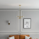 Trellis - 4 Lights Modern Gold Chandelier Vintage Pendant Fixture For Living Room - Clear / Gold by HouseOfZazla