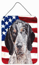Blue Tick Coonhound with American Flag USA Wall or Door Hanging Prints SC9625DS1216