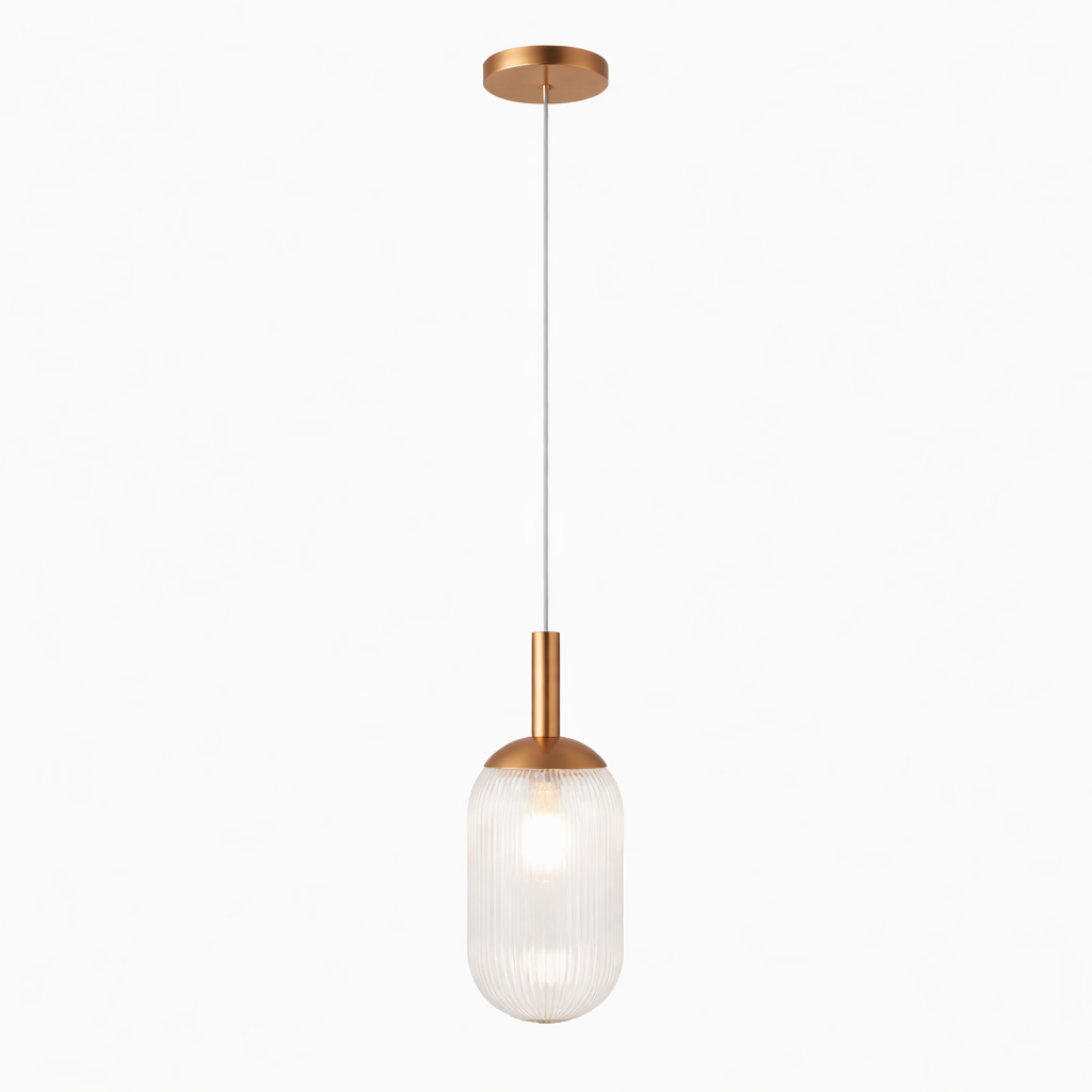 Modern Style Pendant Lamp - Bronze and Clear, photo 6 of 7