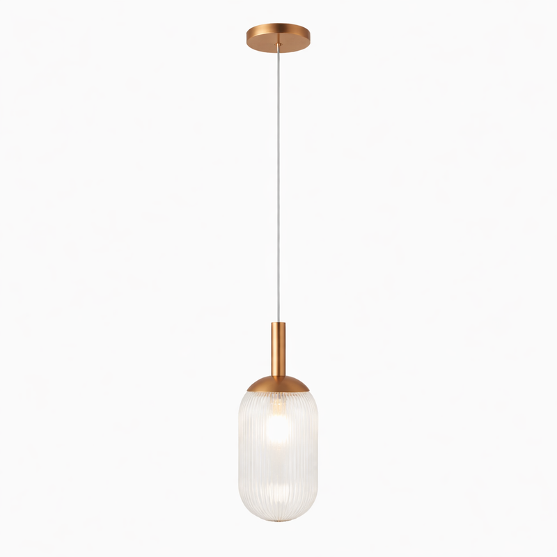 Modern Style Pendant Lamp - Bronze and Clear, photo 6 of 7