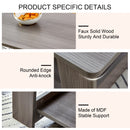 A modern and practical gray textured coffee table,tea table.Double layered coffee table made of MDF material,. Suitable for living room,bedroom and study room. 43.3"x21.6"x16.5" CT-16