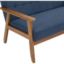 Mid-Century Modern Solid Loveseat Sofa Upholstered Linen Loveseat, 2-Seat Upholstered Loveseat Sofa Modern Couch