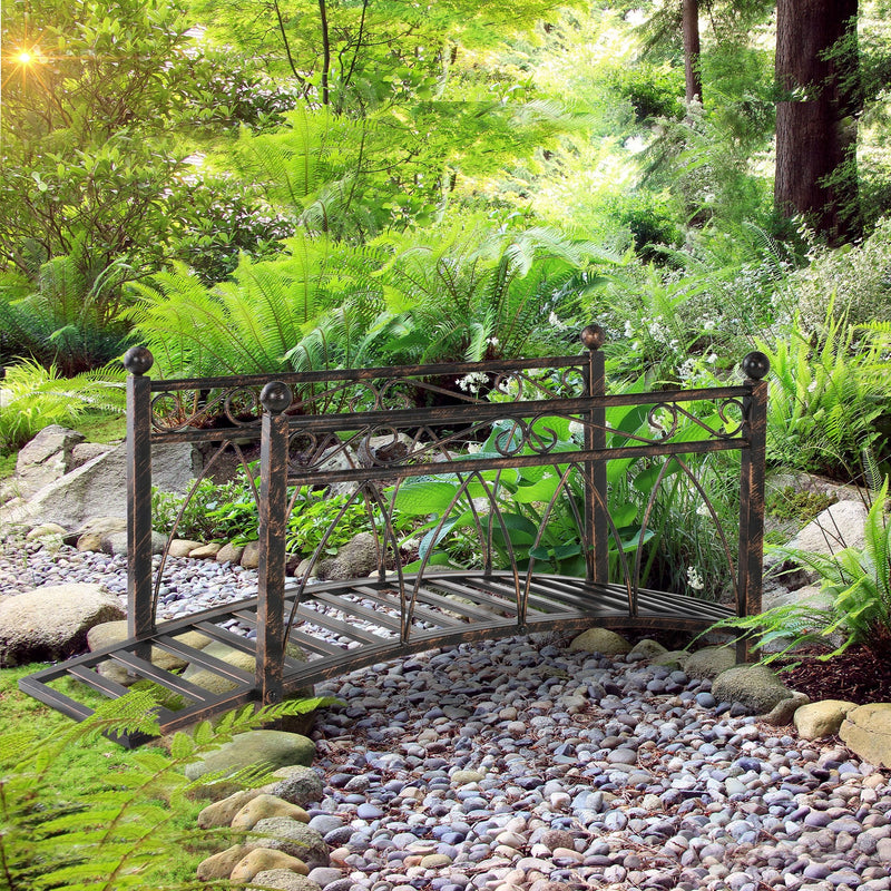 Outsunny Metal Arch Zen Garden Bridge, photo 9 of 10