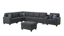 Hannah - Sectional Sofa With Ottoman - Dark Gray by HouseOfZazla