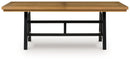 Galliden - Rectangular Dining Room Extension Table - Black / Brown