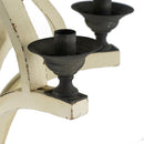 6 Light Wood Chandelier, Hanging Light Fixture With Adjustable Chain For Kitchen, Bulb Not Included - Cream by HouseOfZazla