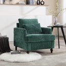 Modern Mid Century Wood Frame Armchair With Tufted Design by Unique Piece Furniture