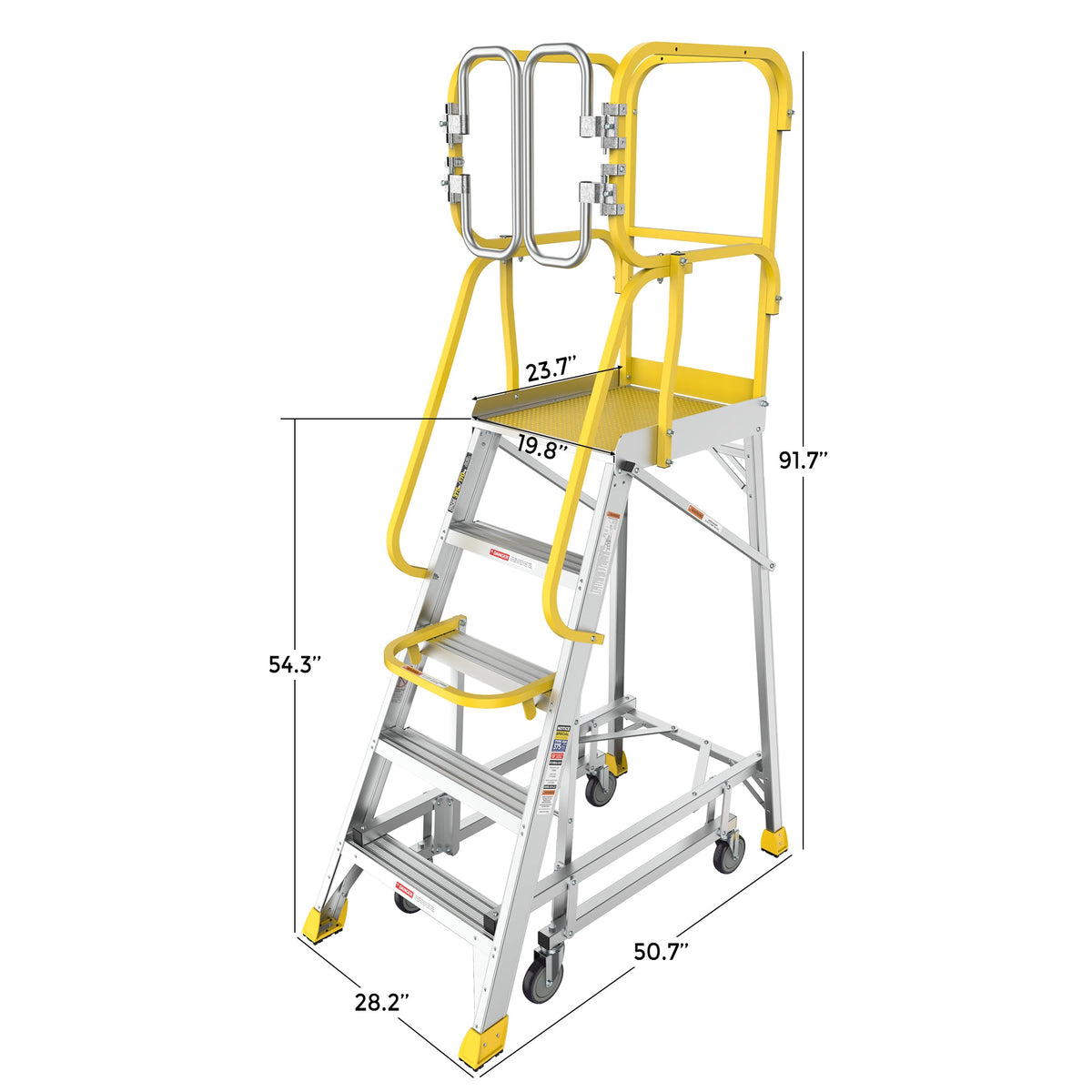 5 Step 375lbs Aluminum Rolling Platform Ladder, photo 6 of 10