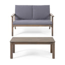 Avacyn - Outdoor Loveseat And Coffee Table Set With Cushions - Dark Gray