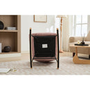 Modern Nursery Rocking Chair Upholstered Glider Chair with High Backrest Rocker Accent Armchair with Solid Wood Legs for Nursery Bedroom Living Room Teddy(Pink)