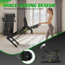 Foldable Treadmill With Incline For Home, Electric Running Machine With Speed Control, Pulse Monitor, 12 Training Programs - Black by HouseOfZazla