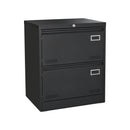 2 Drawer Metal Lateral File Cabinet With Lock, Office Vertical Files Cabinet For Home Office, Locking Metal File Cabinet - Black by HouseOfZazla