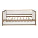 Full Size Daybed With Trundle And Nailhead Decoration - Wood by HouseOfZazla