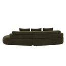 122" Curved Sectional Sofa (Olive Green)
