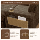 Oversized Chaise Lounge Indoor Rabbit Fur Sofa Bed With Storage Ottoman And Armrests Cup Holders With Deep Seat by Unique Piece Furniture