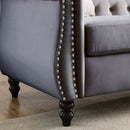 Chesterfield Sofa With Rolled Arms And Nailhead Trim by HouseOfZazla