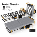78"×31" Folding Bed with Headboard & USB Charging Station