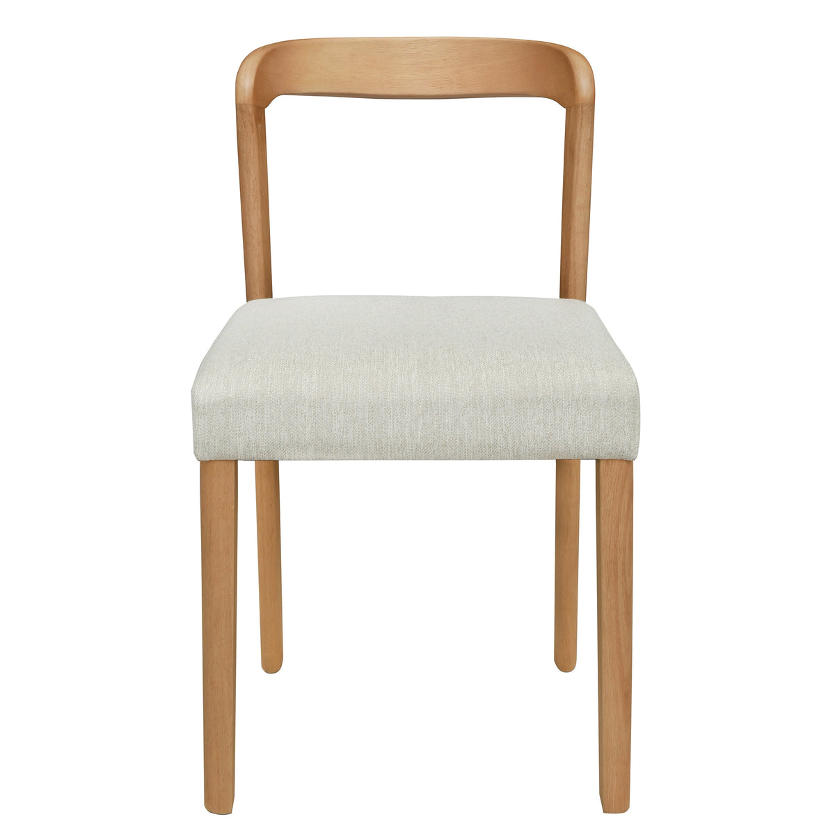 Solid Rubber Wood Dining Chairs (Natural Oak + Beige) Set of 2, photo 4 of 10