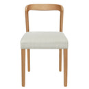 Solid Rubber Wood Dining Chairs (Natural Oak + Beige) Set of 2 by HouseOfZazla