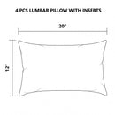 4 Pack Outdoor Lumbar Pillows with Inserts