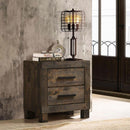 2 Drawer Nightstand - Brown Wood