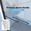 Frame Double Sliding Shower Door, Bypass Bathroom Sliding Door With Premium Clear Tempered Glass, Hardware Sliding Glass Shower Enclosure - Matte Black by HouseOfZazla