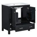 Bathroom Vanity With Single Sink, Combo Cabinet Undermount Sink, Bathroom Storage Cabinet With Two Doors And A Drawer, Soft Closing, Multifunctional Storage, Solid Wood Frame by HouseOfZazla