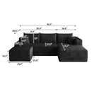 95" Cloud Sectional Sofa with 1 Ottoman