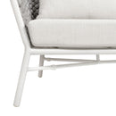 Rowan - Rope Barrel Back Patio Conversation Loveseat Sofa - Optic White by HouseOfZazla