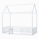 Metal House Bed With Fence And Door