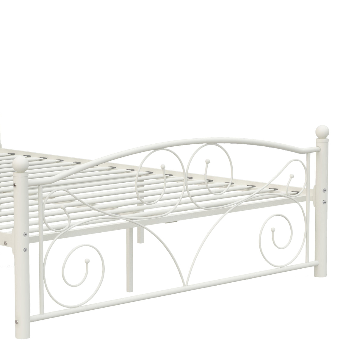 Full Size Unique Flower Sturdy System Metal Bed Frame with Headboard, photo 9 of 10