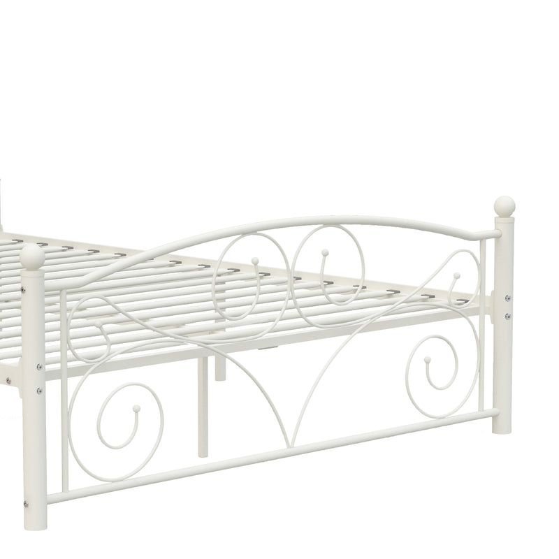 Full Size Unique Flower Sturdy System Metal Bed Frame with Headboard, photo 9 of 10