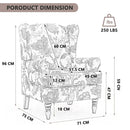 Modern Accent Chair with Retro Wood Legs - Floral