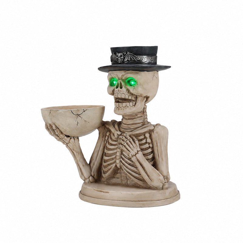Halloween Skeleton Figurine with Storage Bowl & Candle Holder, photo 6 of 10