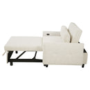 57.48" Pull-out Sofa Bed Convertible Couch 2 Seat Loveseat Sofa Modern Sleeper Sofa with Two Throw Pillows and USB Ports for Living Room, Beige