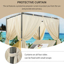 Adjustable Sun Bed With Curtain, High Comfort, With 3 Colors